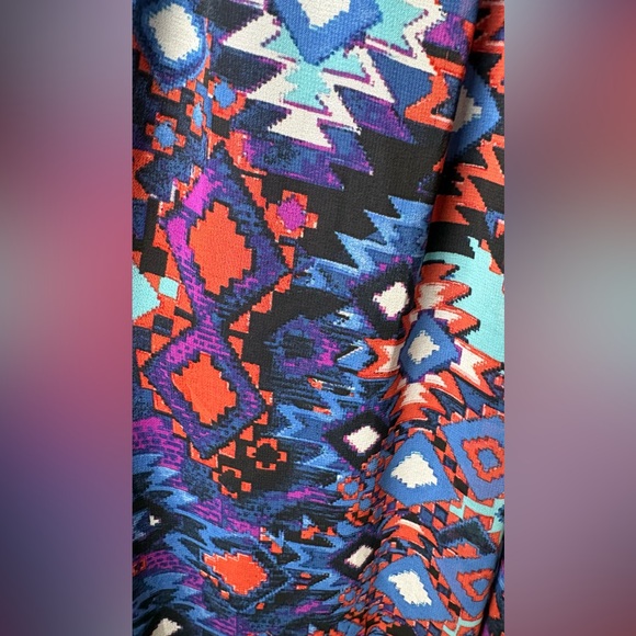 Lily Rose Lace Bodice Maxi Dress Boho Aztec Print Sleeveless L - Picture 7 of 9